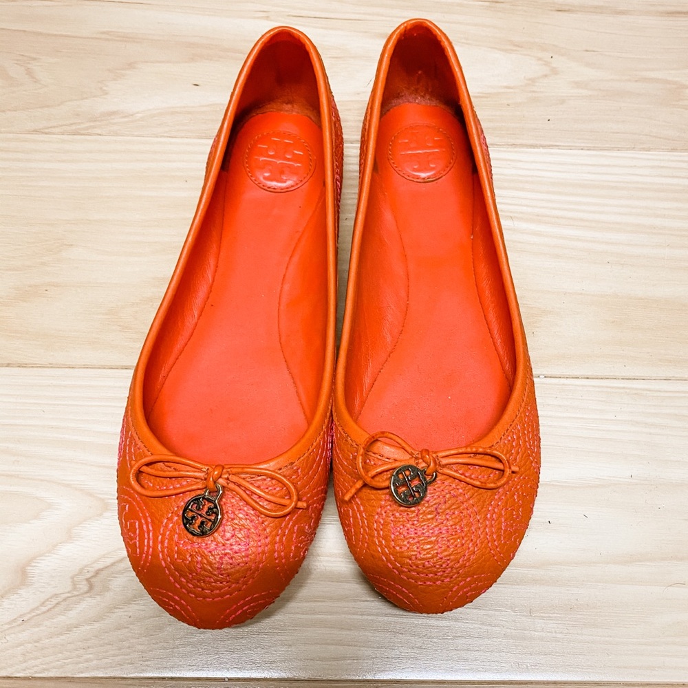 Orange Tory Burch flats size 7.5